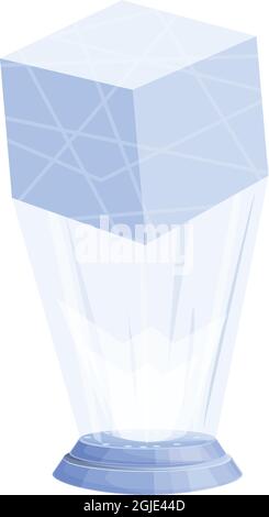 Hologram cube icon cartoon vector. Virtual reality. Shape dice Stock Vector