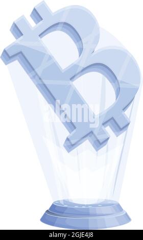 Bitcoin hologram icon cartoon vector. Crypto money. Digital technology Stock Vector