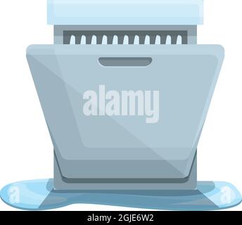 Leaking dishwasher icon cartoon vector. Plumber service. Broken pipeline Stock Vector