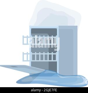 Dishwasher repair service icon cartoon vector. Home appliance. Plumber equipment Stock Vector