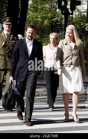 Crown Prince Haakon and Crown Princess Mette-Marit with Princess Ingrid ...