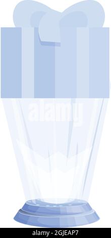 Gift box hologram icon cartoon vector. Holographic present. Digital data Stock Vector