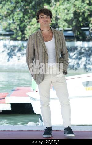 Venice, Italy. 09th Sep, 2021. Leo Gassman arriving at the Excelsior Hotel as part of the 78th Venice International Film Festival in Venice, Italy on September 09, 2021. Photo by Aurore Marechal/ABACAPRESS.COM Credit: Abaca Press/Alamy Live News Stock Photo