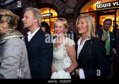 Former ABBA singer Agnetha Faltskog arrives at the opening of a new Luis Vuitton store in Stockholm, Sweden Stock Photo