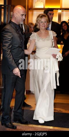 Former ABBA singer Agnetha Faltskog arrives at the opening of a new Luis Vuitton store in Stockholm, Sweden, Stock Photo