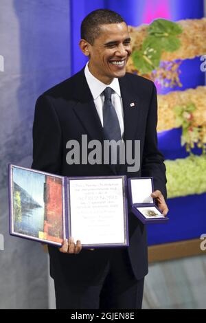 The 2009 Nobel Peace laureate, US President Barack Obama, with his ...