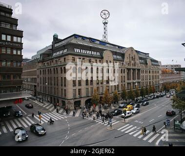 The department store NK (Nordiska Kompaniet) at the street Hamngatan in central Stockholm. Stock Photo