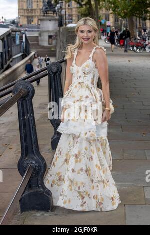 London, UK. 09th Sep, 2021. Georgia Toffolo seen at Westminster Pier as she goes to the NTA's (National television awards) by Uber Boat. Credit: SOPA Images Limited/Alamy Live News Stock Photo