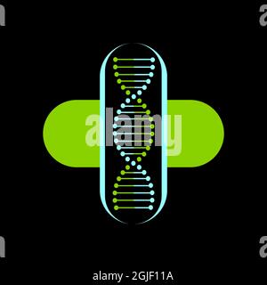 Dna healthcare logo design. Stock Vector