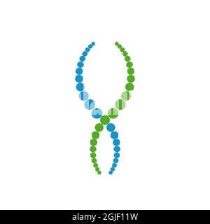 Dna healthcare logo design. Stock Vector