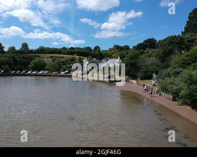 View along the estuary at Stoke Gabriel near Paignton Devon Stock Photo