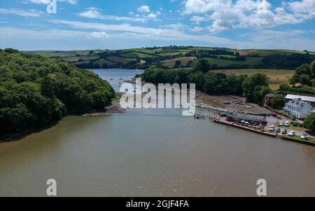 View along the estuary at Stoke Gabriel near Paignton Devon Stock Photo