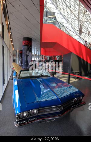 1969 Chevrolet Chevelle Bruce Springsteen Automobile display in Rock and Roll Hall of Fame.Cleveland.Ohio.USA Stock Photo