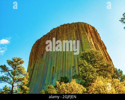 USA, Wyoming, Sundance, Devil's Tower National Monument, Devil's Tower Stock Photo