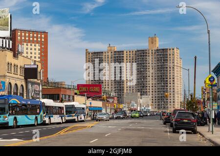 A picture of the Surf Avenue in Coney Island. Stock Photo