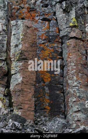 Columnar basalt formation at Sheepeater Cliffs, Yellowstone National ...