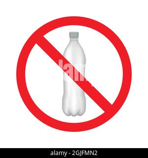 No plastic water bottle line icon. Logo isolated on white background. Stock Vector