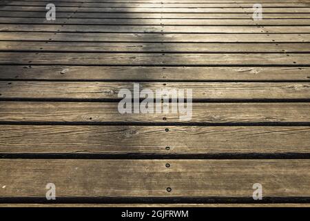 Old Vintage Dark Brown Wooden Platform Background Texture Stock Photo