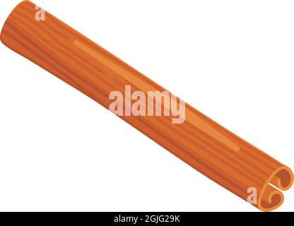 Cinnamon stick illustration isolated on white background in realistic cartoon style. Bakery spice concept. Stock Vector