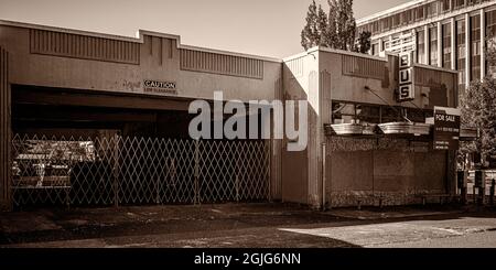 The old bus station in Olympia, WA Stock Photo