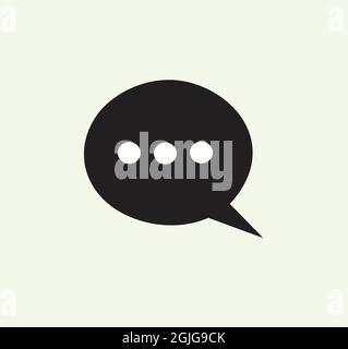 Black Flat Thought Bubble with Ellipsis Icons. Stock Vector