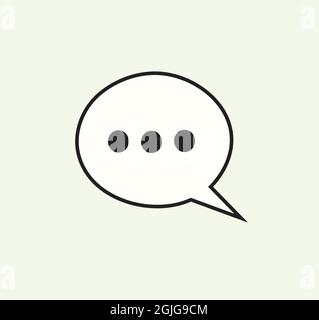 Isoalted Writting Bubble with Black Ellipsis Icons. Stock Vector