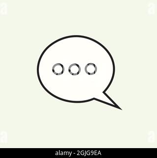 Flat Thought Bubble Vector with Ellipsis Icons. Stock Vector
