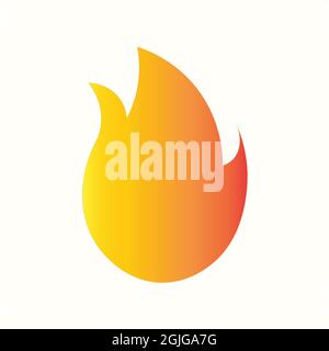 Fire Flame Vector on White Background. Hot Icon.  Stock Vector