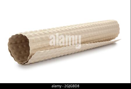 Rolled cardboard sheet on white background Stock Photo