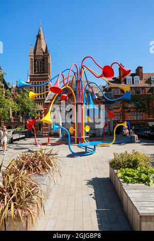 London, UK. 08 September 2021. 'Sonic Bloom' is an interactive installation by artist  Yuri Suzuki in Mayfair. Credit: Waldemar Sikora Stock Photo