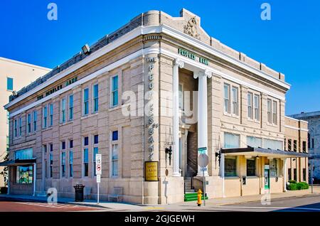 The Peoples Bank is pictured at the intersection of Lameuse Street and Howard Avenue, Sept. 5, 2021, in Biloxi, Mississippi. Stock Photo