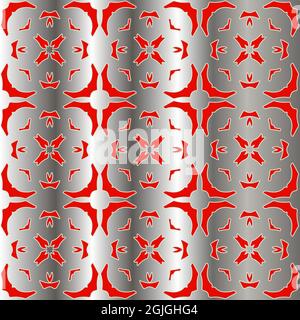 red pattern on a metal background. pattern for fabric, wallpaper, packaging. Decorative print. Stock Vector