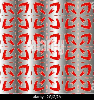 red pattern on a metal background. pattern for fabric, wallpaper, packaging. Decorative print. Stock Vector