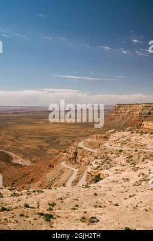 View of Valley of the Gods in Utah from Moki Dugway, Muley Point Stock Photo