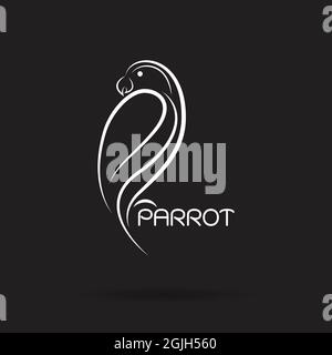 Vector of a parrot design on black background., Bird Icon., Wild Animals. Easy editable layered vector illustration. Stock Vector