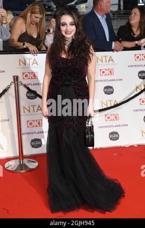 September 9, 2021, London, UK Mollie Gallagher arriving at the National Television Awards 2021, O2 Arena, London. Credit: Doug Peters/EMPICS/Alamy Live News Stock Photo