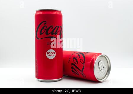 Can of Coca Cola isolated on white background. Stock Photo