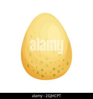 Dinosaur egg, cute colorful eggshell in cartoon style isolated on white background. Prehistoric reptile baby, decorative element. Vector illustration Stock Vector