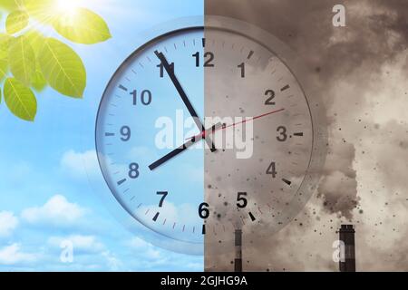 Pollution Earth compare with Clean Earth for Greenhouse effect and ...