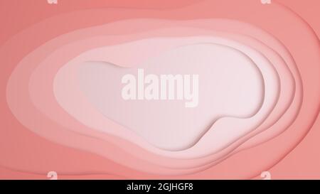 3D rendered sweet pink color paper cut layer style abstract for background. Stock Photo
