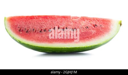 Red sliced watermelon. Pieces of red melon isolated on white background. Stock Photo