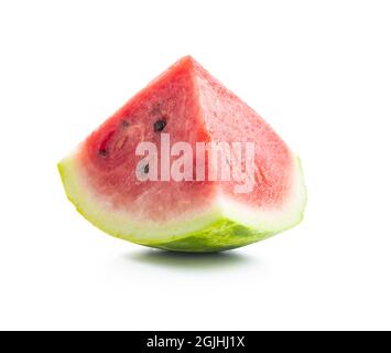 Red sliced watermelon. Pieces of red melon isolated on white background. Stock Photo