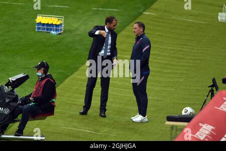 WARSAW, POLAND - September 08, 2021: World Cup 2022 Qatar qualification gropu stage Poland - England, Gareth Southgate coach (England) Stock Photo