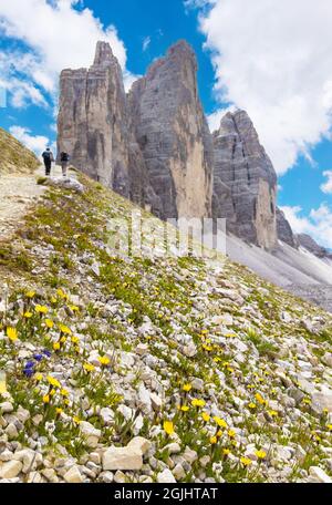 Dolomiti (Italy) - A view of the awesome Dolomites mountain range, UNESCO world heritage site, in Veneto and Trentino Alto Adige regions. Stock Photo