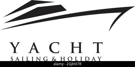 Yacht boat icon logo design illustration vector template Stock Vector