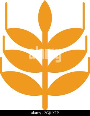 Agriculture wheat leaf icon logo design inspiration vector template Stock Vector