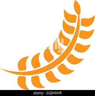 Agriculture wheat leaf icon logo design inspiration vector template Stock Vector