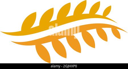 Agriculture wheat leaf icon logo design inspiration vector template Stock Vector