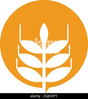 Agriculture wheat leaf icon logo design inspiration vector template Stock Vector