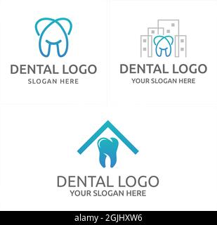 Dental health home building logo design Stock Vector
